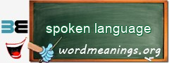 WordMeaning blackboard for spoken language